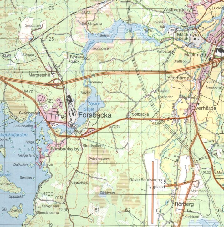 Karta över Valbo